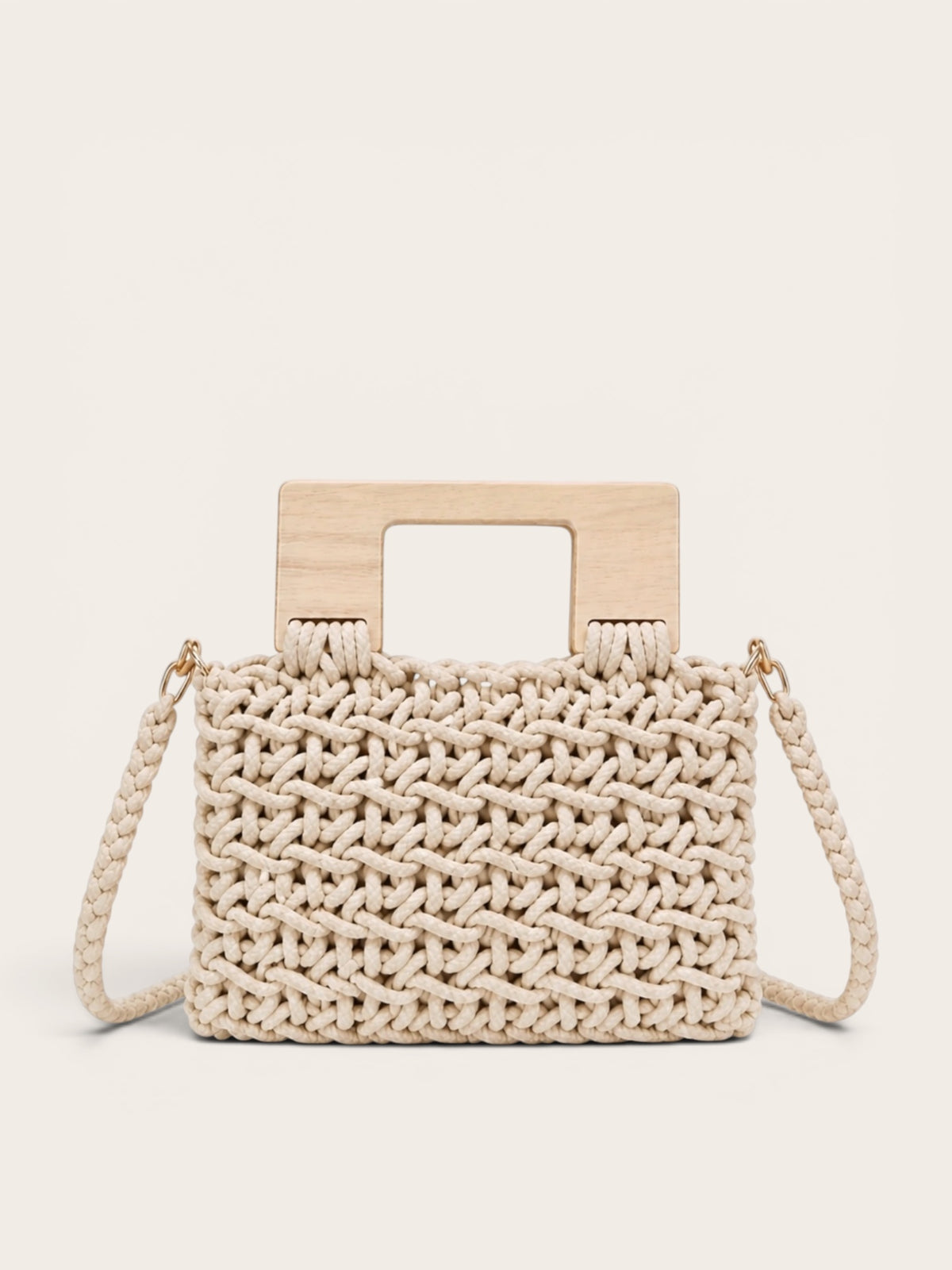 Bolso Macramé Madera