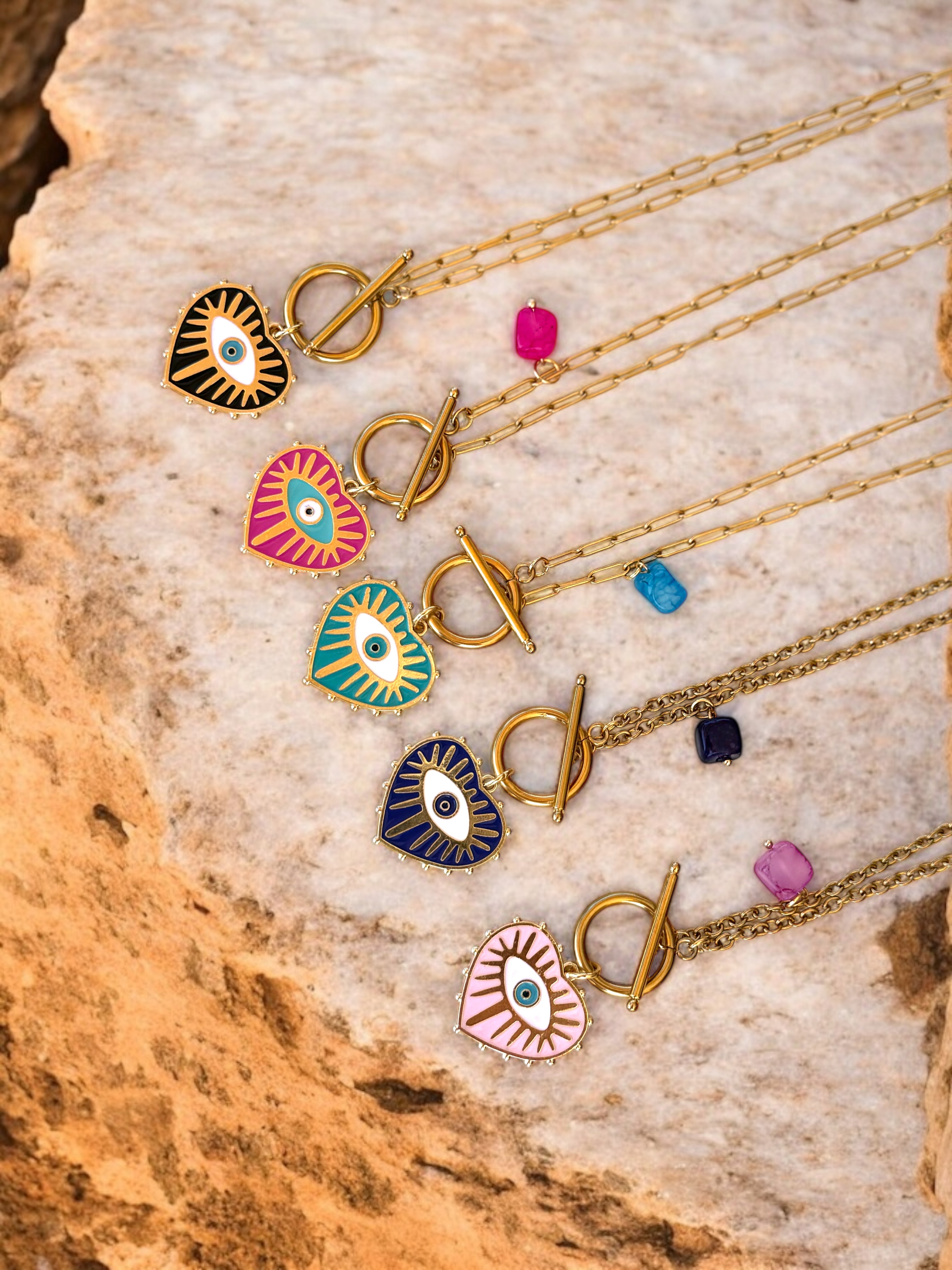 Collar Corazón Ojo Turco