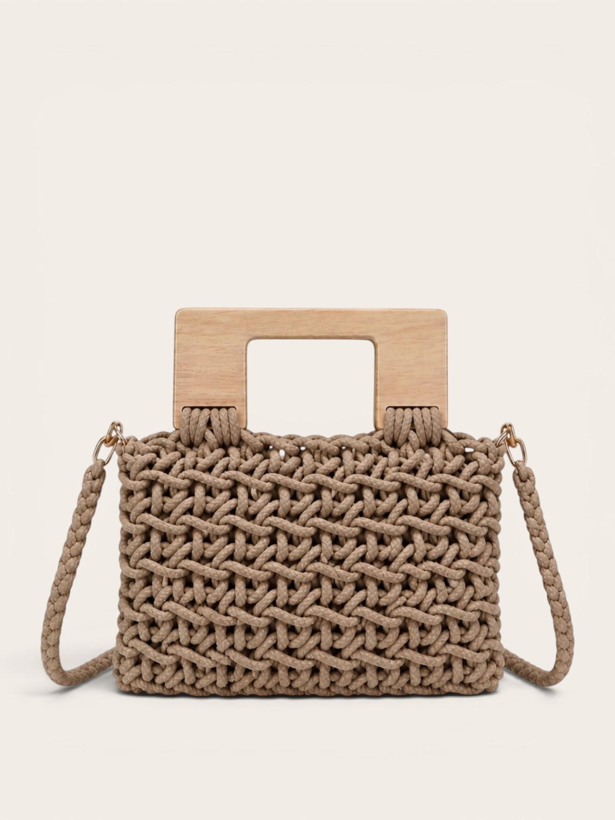 Bolso Macramé Madera