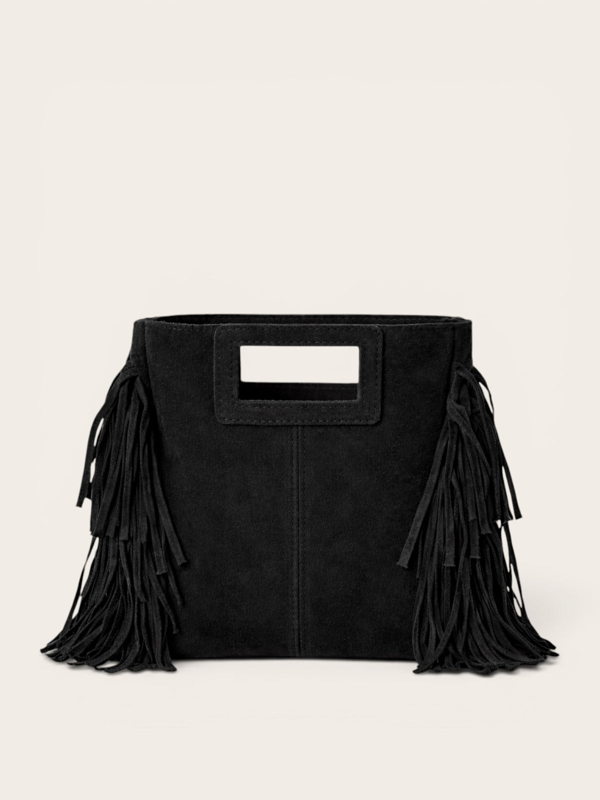 BOLSO FLECOS PIEL | NEGRO