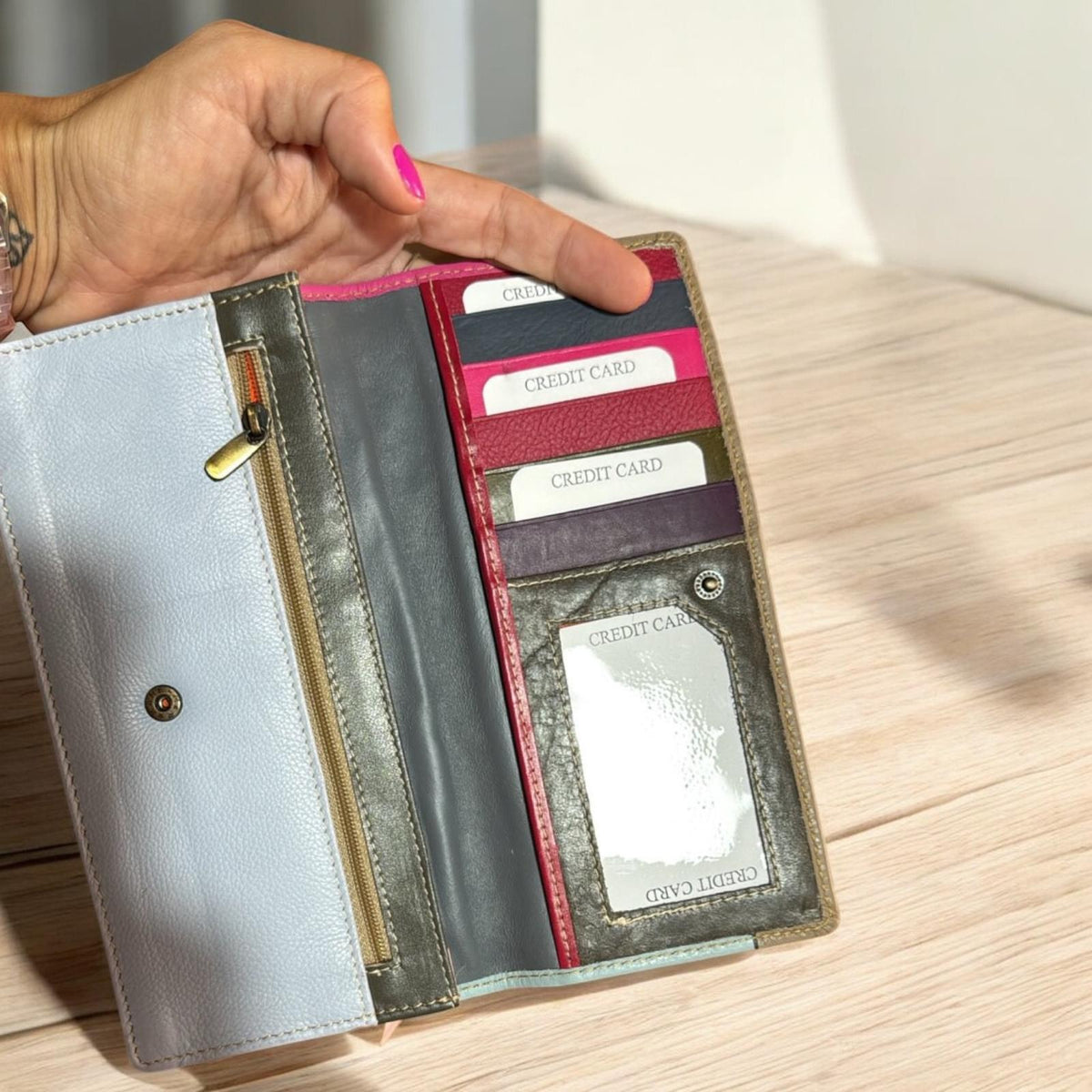 CARTERA PIEL Y PELO